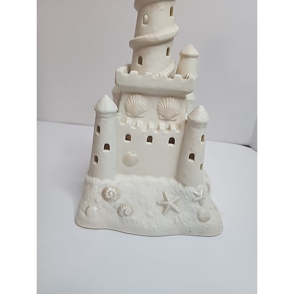 Partylite Sand Castle Tea Light Candle Holder White Bisque Porcelain - Picture 4 of 5